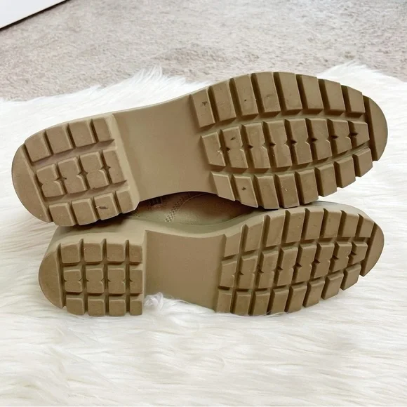 Steve Madden Checker Lug Sole Combat Boot in Taupe Suede Leather Women’s Size 8 - Picture 6 of 10